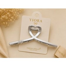 Yiora Kadın Kaydırmaz Iz Yapmaz Kalp Metal Mandal Toka Büyük Boy Xl 13 cm