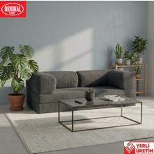 Herev Comfort 200 Sünger Kanepe Yıkanabilir Kadife Kumaşlı Minderli Koltuk