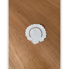 Marys Concept Gül Desen Kokteyl Peçete - 6lı Beyaz