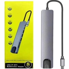Palmira Demir Macbook Pro/air Uyumlu USB Type-C 8 In 1 Hub Dönüştürücü Çevirici Çoklayıcı USB Hdmı Micro Sd 8 Girişli