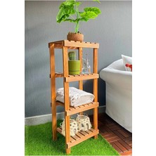 Empressco Ahşap 4 Katlı Banyo Rafı Havluluk Banyo Düzenleyici