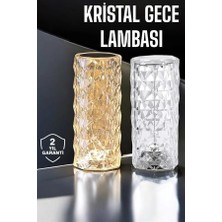 Palmira Demir Gece Lambası Kristal Lamba Dokunmatik Şarjlı Hediyelik
