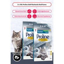TeknoKapsül Proline Proline Aktif Karbonlu Topaklanan Kedi Kumu 10 Lt x 2 Adet