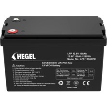 Hegel Lifepo4 Lityum Akü 12.8V 100AH