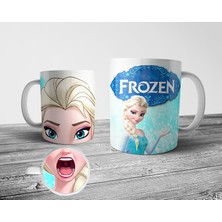 Pixxa Elsa Frozen Tabanı Ağız Desenli Kupa Bardak