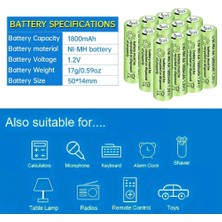 Eco Port 1800 Mah 1.2V Aa Ni-Mh Şarj Edilebilir Pil 12 Adet