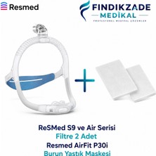 Resmed Airfit P30I Cpap Burun Yastık Maskesi +Resmed S9 ve Air Serisi Filtre 2’li Paket