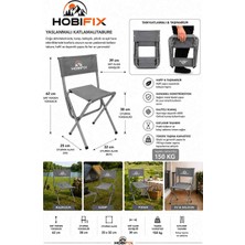 Hobifix Tam Bükülür Yaslanmalı Tabure Yükseklik 62CM Siyah/haki Yeşil/gri Renkler