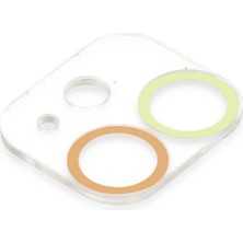 Eco Port Apple Iphone 12 Mini Renkli Kamera Lens Koruma Cam - Sarı-Turuncu