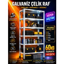 Alanraf Çelik Raf 6 Katlı 31X75X200 Raf Sistemleri, Depo Rafı, Arşiv Rafı, Kiler Rafı, Çok Amaçlı Raf