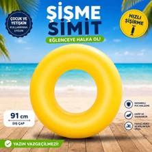 Poyraz Ticaret Intex 91 cm Fosforlu  Deniz ve Havuz Simidi Pvc Malzeme 7 Yaş Üzeri Için Uygundur