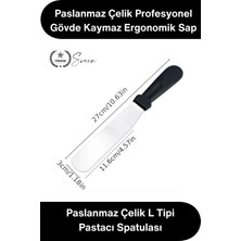 Svein #spatula Profesyonel Mutfak Ekipmanı Ergonomik Saplı Paslanmaz Çelik L Tipi Pastacı Spatulası Pasta Krema Düzeltme Şanti Ganaj Sürme Dekorasyon Kek Sıvama Açılı Spatula 27 cm