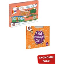 TeknoKapsül Çocuk Akademi 6 Yaş Dikkat ve 6 Yaş Etkinlik Seti Ikili Paket