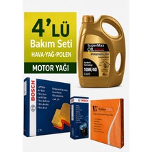 Bosch Fiat 500X 1.6 Dizel Filtre Bakım Seti-Supermax Oil Germany 10W40 4lt (2014-2024) 4 Lü