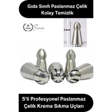 Svein #pastasüsleme Pasta Süsleme 5'li Profesyonel Büyük Boy Paslanmaz Çelik Krema Sıkma Fırfır Duy Uçları Cupcake Pasta Dekorasyon Rus Duyu Şanti Krema Çiçek Desen Süsleme Seti