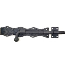 Eco Port Antika Tarz Dekoratif Pirinç Dövme Kapı Sürgüsü - 20CM, Oksit