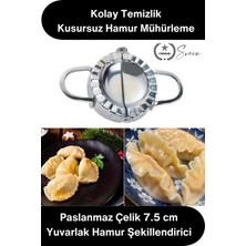 Svein #kalıp Paslanmaz Çelik Mantı Kurabiye Donut Kesici 7.5 cm Profesyonel Yuvarlak Hamur Kesme Kalıbı Ravioli Gyoza Börek Poğaça Hamur Şekillendirici Mühürleyici Mutfak Aparatı