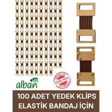 Alban 100 Adet Tüm Elastik Bandajlarla Uyumlu Yerli Üretim Esnek ve Sağlam Bandaj Kopçası