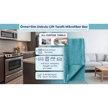 jantistore Microduo Pro 30X40 Çift Taraflı Mikrofiber Temizlik Bezi - Bir Yüzü Örme Dokulu Bir Yüzü Simli (Ankastre, Oto, Koltuk ve Tüm Yüzeyler Için)