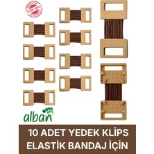 Alban 10 Adet Tüm Elastik Bandajlarla Uyumlu Yerli Üretim Esnek ve Sağlam Bandaj Kopçası
