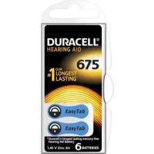 İlk El Grup Duracell 675 Işitme Cihaz Kulak Pili 6 Parça 1 Kutu