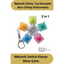 Svein #stresklavye Hediye Clicky Şeffaf Mekanik Switch Klavye Stres Çarkı Renkli Tuşlu Fidget Oyuncak Odaklanma Oyuncağı Dönen Sessiz Masaüstü Anti Stres Spinner Ergonomik Tasarım