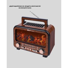 Die Grup Alev Işığı Efektli Solar Bluetooth Hoparlör Radyo Destekli Taşınabilir Model