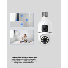 Die Grup 1080P Wifi Ampul Kamera Uzaktan Erişimli Hareket Sensörlü Gece Görüşlü