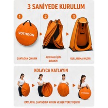 Die Grup Otomatik Kabin Giyinme Çadırı 120X120X190 cm Üst Havalandırma Yan Pencereli Duş & Wc Çadırı
