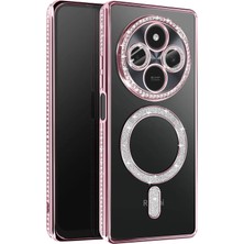 Mey İthalat Mey Ithalat®   Redmi 14C Joke Simli Magneticsafe Kılıf - Pembe