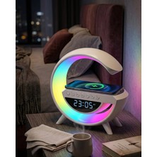 Die Grup Rgb Işıklı Kablosuz Şarjlı Bluetooth Hoparlör Saat ve Alarm Özellikli