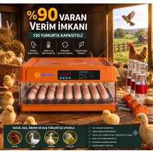 Die Grup Tam Otomatik Kuluçka Makinesi 130 Yumurta Kapasiteli - Akıllı Isı ve Nem Kontrollü, Ayarlanabilir Viyol, Otomatik Su Sistemli