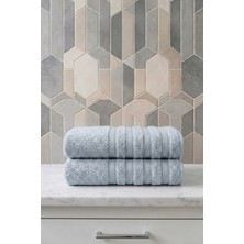 Seritaine 2'li Işıl Premium Banyo Havlusu 70X140CM - Açık Mavi - %100 Pamuk - 600 Gr/m2