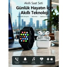 Nemere İthalat Bluetooth Arama Özellikli Akıllı Saat Seti Kablosuz Kulaklık Hediyeli, Android & Ios Uyumlu Neme