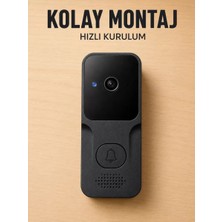Akıllı Görüntülü Kapı Zili Hd Kamera, Hareket Bildirimi ve Kablosuz Kurulum Midastech