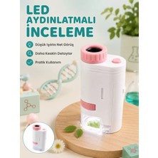 Nemere İthalat Çocuklar Için Taşınabilir Bilim Mikroskobu 80X-200X Büyütme ve LED Aydınlatma Nemere Ithala