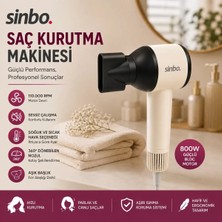 Sinbo Saç Kurutma Makinesi - Pembe Renk - 3 Kademeli Hız ve Sıcaklık Midastech