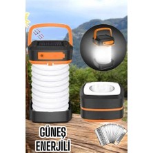 Die Grup Güneş Enerjili LED Lamba Kamp Lambası Katlanabilir Lamba USB Şarjlı