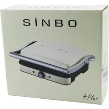 Sinbo Izgara ve Tost Makinesi - Krem Rengi - Ayarlanabilir Isı Midastech