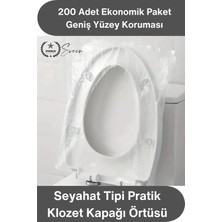 Svein #klozetkoruma Seyahat Tipi Pratik Klozet Kapağı Örtüsü Poşeti Hijyenik Tek Kullanımlık 200 Adet Su Geçirmez Taşınabilir Klozet Koruyucu Tuvalet Oturak Örtüsü Seyahat Hijyen Seti