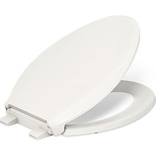 Mey İthalat Kohler 4636-RL-96 Cachet Readylatch Sessiz Kapat Uzatılmış Klozet Oturağı, Yumuşak Kapanan Klozet Koltuğu, Uzun Tuvaletler Için Klozet Koltukları, Bisküvi