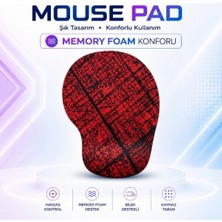 Black Flex Dijital Baskılı Memory Foam Ergonomik Bilek Destekli Kırmızı Mause Pad