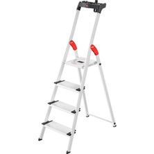 Mey İthalat Hailo 8040-407 Xxl Easyclix Merdiven, Gümüş, 4 Kademeli