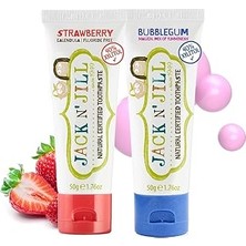 Mey İthalat Jack N Jill Doğal Sertifikalı Diş Macunu - Çilek & Sakız Aroma 2'li Paket (2X50G)