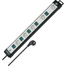 Mey İthalat Brennenstuhl Premium-Line, Teknik Çoklu Priz, Tek Tek Çalıştırılabilir Prizler (3 M Kablo) Ile, Renk: Siyah/açık Gri