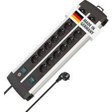 Mey İthalat Brennenstuhl Premium-Alu-Line, Güç Şeridi 16 Soketli-2 Anahtarlı-3 Metre Priz