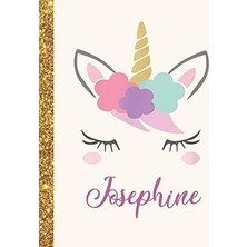 Mey İthalat Josephine: Josephine Unicorn Personalized Black Paper Sketchbook For Girls And Kids To Drawing And Sketching Doodle Taking Note Marble Size 8.5 x 11