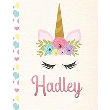 Mey İthalat Hadley: Personalized Unicorn Sketchbook For Girls With Pink Name - 8.5X11 110 Pages. Doodle, Sketch, Create!