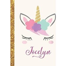 Mey İthalat Jocelyn: Jocelyn Unicorn Personalized Black Paper Sketchbook For Girls And Kids To Drawing And Sketching Doodle Taking Note Marble Size 8.5 x 11