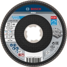 Mey İthalat Bosch Accessories Professional Açılı Yelpaze Taşlama Diski Best (Metal, X-Lock, X571, Ø115 Mm, Granülasyon K80)